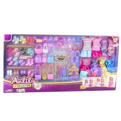 Duży Zestaw Modowy Kolekcja Anlily Sukienki Akcesoria 65el. LEAN Toys