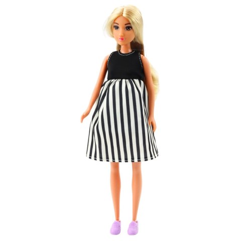 Lalka Anlily W Ciąży Sukienka w Czarno-Białe Paski Niemowlę LEAN Toys