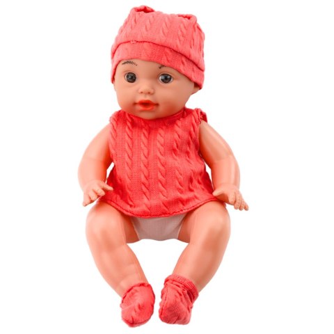 Lalka Bobas Z Butelką Do Karmienia Różowe Ubranko Dźwięki 30cm LEAN Toys