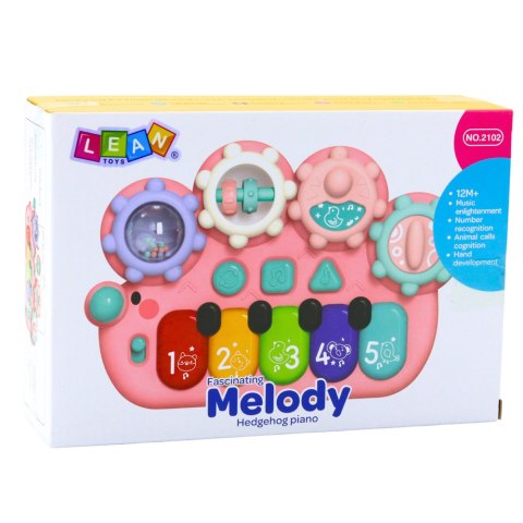 Pianinko Interaktywne Dla Dzieci Koła Zębate Różowe LEAN Toys