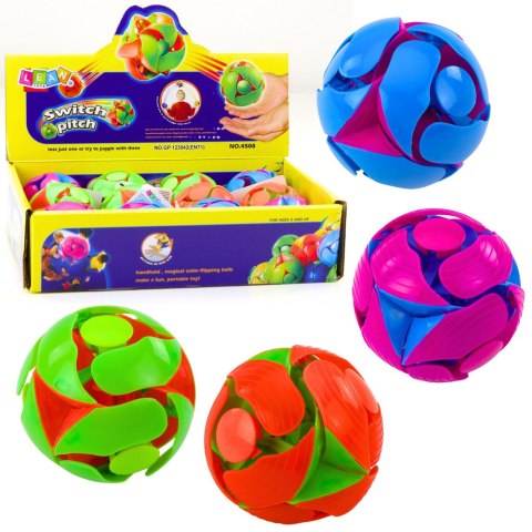 Piłka Zmieniająca Kolor do Rzucania Żonglowania 6cm Kolorowa LEAN TOYS