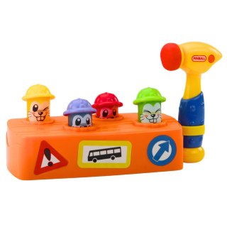 Zabawka Interaktywna Kolorowy Tłuczek Młotek Chomiki Roboty Drogowe LEAN Toys