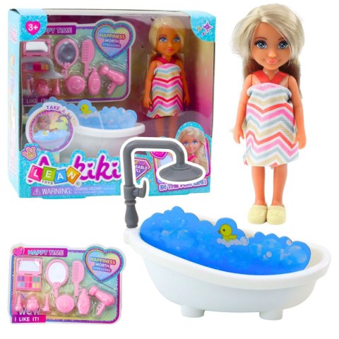 Zestaw Mini Laleczka Ankiki Z Wanną Akcesoria Pielęgnacyjne LEAN Toys