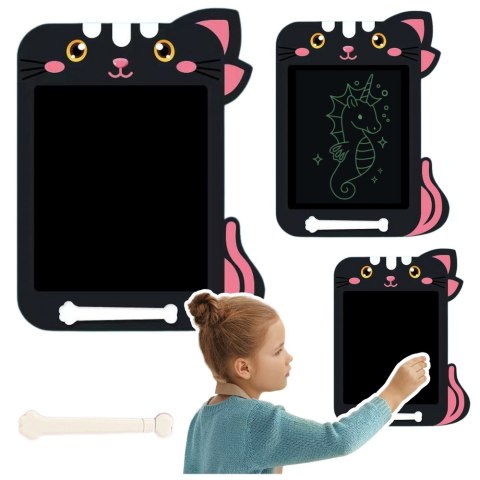 Znikopis Tablica Do Rysowania Pisania LCD Rysik Kot Czarny LEAN Toys