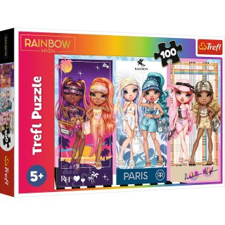 Puzzle - 100 - Tęczowe laleczki - Rainbow High - Trefl 16444 Trefl Puzzle