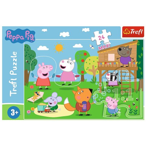 Puzzle - 24 Maxi - Zabawy na polanie - Świnka Peppa - Trefl 14342 Trefl Puzzle