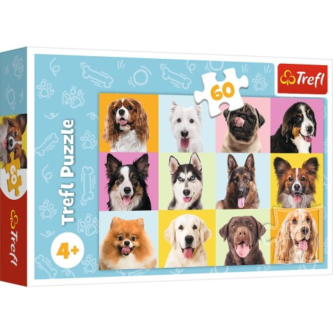 Puzzles - 60 - Słodkie psiaki - Trefl 17374 Trefl Puzzle