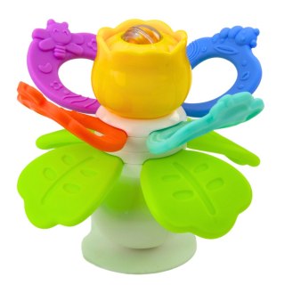 Zabawka Sensoryczna Dla Malucha Kwiatek Obrotowy Z Gryzakami i Przyssawką LEAN Toys