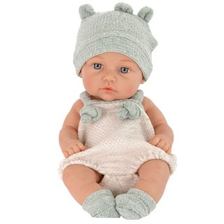 Lalka Bobas Niemowlak Szare Ubranko Czapeczka Śliniaczek 18 cm LEAN Toys