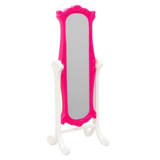 Zestaw Meble Dla Lalek Szafa Lustro Wieszaki Różowe LEAN Toys
