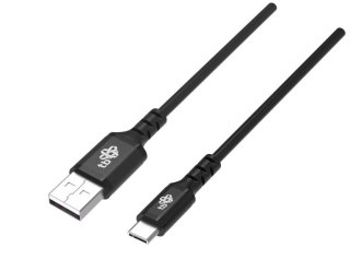Kabel USB-USB C 1,5 m silikonowy czarny TB