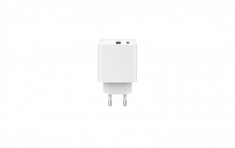 Ładowarka PowerDelivery USB-A USB-C 20W Biała Gembird