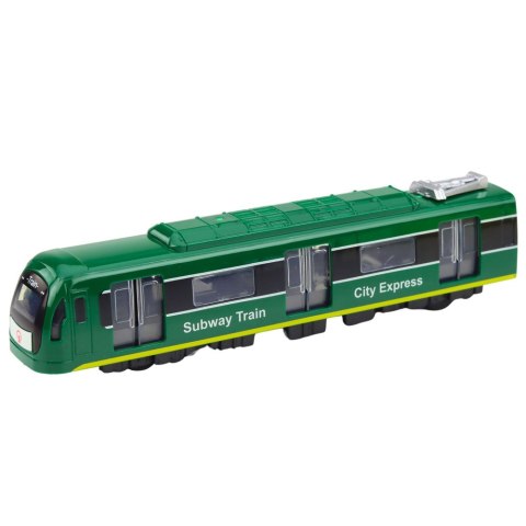 Metro Pociąg City Express Otwierane Drzwi Światła Dźwięki Zielony