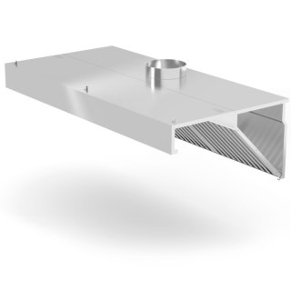 Okap przyścienny skośny z filtrami labiryntowymi i oświetleniem LED 120x70x45 cm - Hendi 229316 Hendi