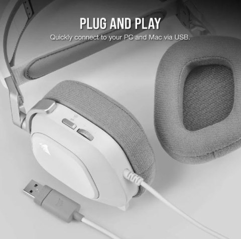 Słuchawki HS80 RGB USB białe