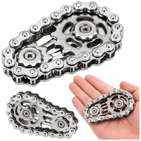 Fidget Spinner Łańcuch Zębatki Antystresowy Stal Nierdzewna LEAN TOYS