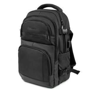 Plecak podróżny do samolotu z kieszenią na laptop 20l 40x20x25 cm - czarny WOZINSKY