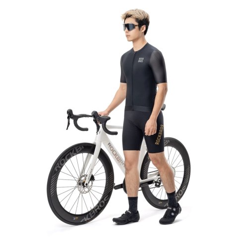 Koszulka rowerowa z krótkim rękawem rozmiar M - czarna ROCKBROS