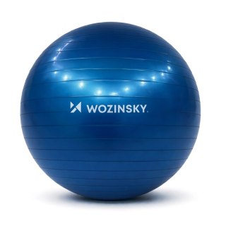 Piłka gimnastyczna do ćwiczeń z pompką 65 cm - niebieska WOZINSKY