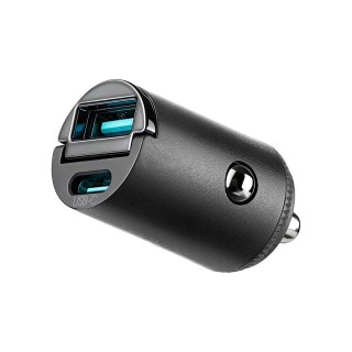 Ładowarka samochodowa USB-A USB-C 65W - czarna JOYROOM