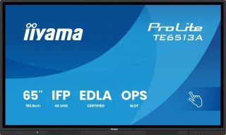 Monitor interaktywny 65 cali TE6513A-B2AG INFRARED,40pkt,IPS,4K,7H,500cd/m2, WiFi,USB, ANDROID 14, Google EDLA,2x20W, UCHWY