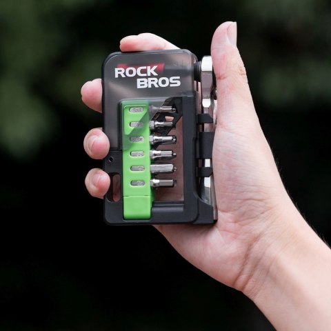Zestaw narzędzi rowerowych multitool z mini grzechotką i bitami ROCKBROS