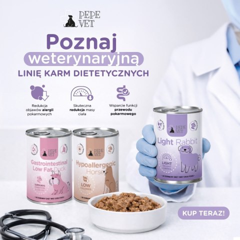 Paka Zwierzaka Pepe Vet Karma mokra Light Rabbit 400g
