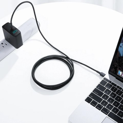 CB-CD45 kabel USB-C - USB-C 0,9m 60W PD 3A 20V nylonowy oplot czarny