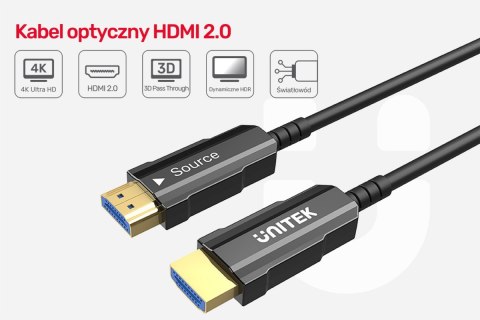 Kabel Optyczny HDMI 2.0 20m 4K60Hz C11072BK-20M Unitek