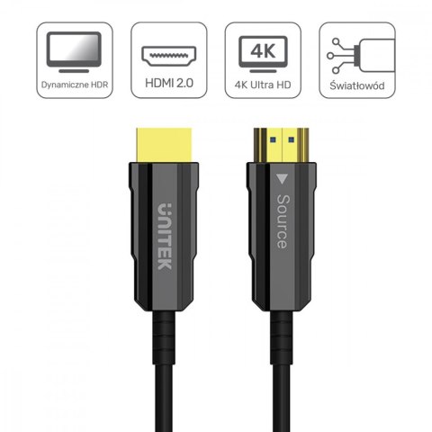 Kabel Optyczny HDMI 2.0 20m 4K60Hz C11072BK-20M Unitek