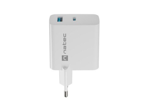 Ładowarka sieciowa RIBERA GAN 1X USB-A + 1X USB-C 65W Biała Natec