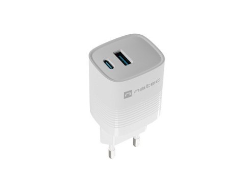 Ładowarka sieciowa Ribera GAN 1X USB-A + 1X USB-C 30W Biała Natec