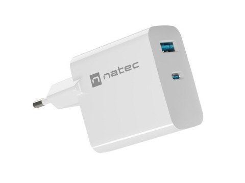 Ładowarka sieciowa Ribera GAN 1X USB-A + 1X USB-C 45W Biała Natec