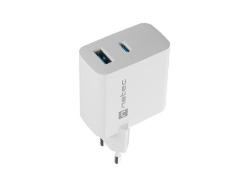 Ładowarka sieciowa Ribera GAN 1X USB-A + 1X USB-C 45W Biała Natec