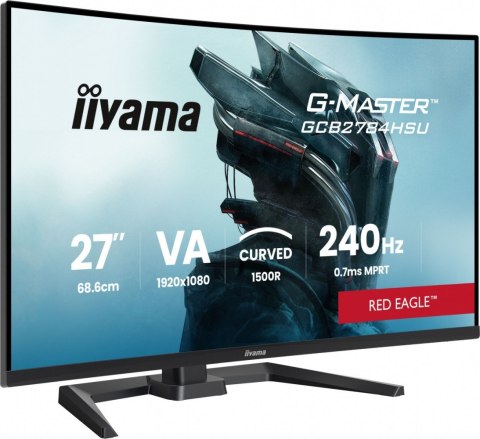 Monitor 27 cali GCB2784HSU-B1 FHD, 0.7ms, VA, 1500R, 240Hz, 2xHDMI, DP, 2xUSB, FreeSync Premium -1920x1080 (48-240Hz), HDR10, 2x