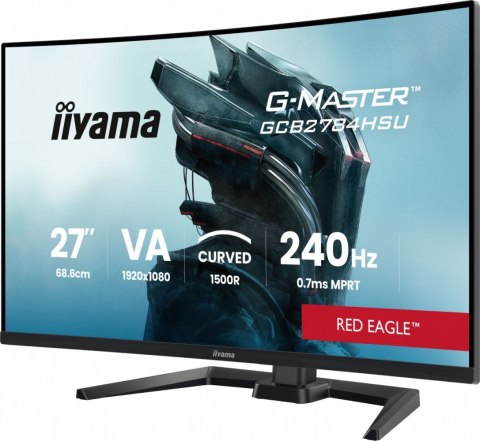 Monitor 27 cali GCB2784HSU-B1 FHD, 0.7ms, VA, 1500R, 240Hz, 2xHDMI, DP, 2xUSB, FreeSync Premium -1920x1080 (48-240Hz), HDR10, 2x