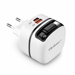 Ładowarka sieciowa GaN 65W | USB-C PD PPS | 5-20V | 3-3.25A | wysuwany kabel