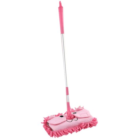 Mop Dla Dzieci Z Rączką Teleskopową Zwierzątko Różowy LEAN Toys
