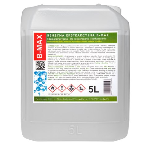 Benzyna ekstrakcyjna bezwonna B-MAX 5L GSG24