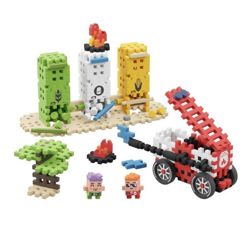 Klocki konstrukcyjne Marioinex Mini Waffle - City: Akcja strażacka, 148 elementów