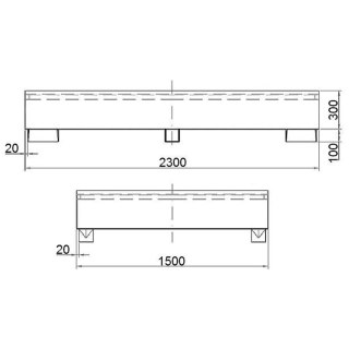 Wanna wychwytowa do zbiornika IBC paletopojemnika MAUZER 2 x 1000L MEVA