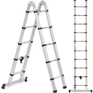 Drabina teleskopowa składana z aluminium 12 stopni 0.85-1.85/3.8 m MSW