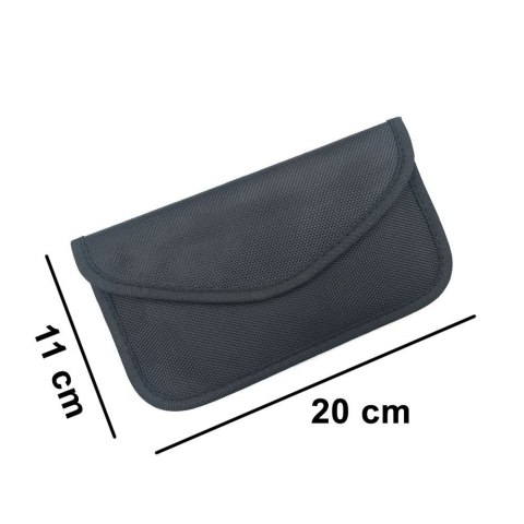 Etui antykradzieżowe na klucze samochodowe klatka Faradaya 20x11cm czarny HURTEL
