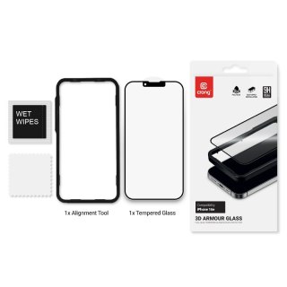 Szkło hartowane 3D Armour Glass iPhone 17e / 16e / 14 / 13 / 13 Pro + ramka instalacyjna