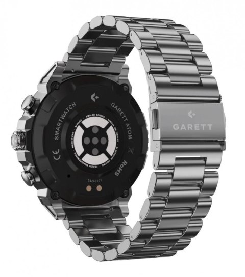 Smartwatch Atom srebrny stalowy