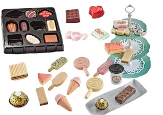Cukiernia Kawiarnia Zestaw Słodycze Patera Ciastka Kawa Ciasto 50 ele. LEAN Toys