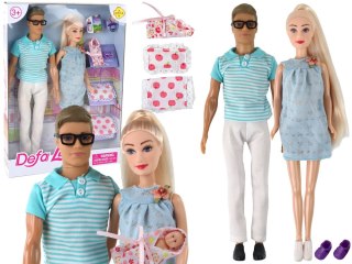 Lalki Rodzina Chłopak Kevin Dziewczyna Lucyn W Ciąży Bobas Akcesoria LEAN Toys