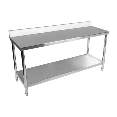 Stół do kuchni blat roboczy ze stali nierdzewnej z rantem i dolną półką 180x60cm Royal Catering