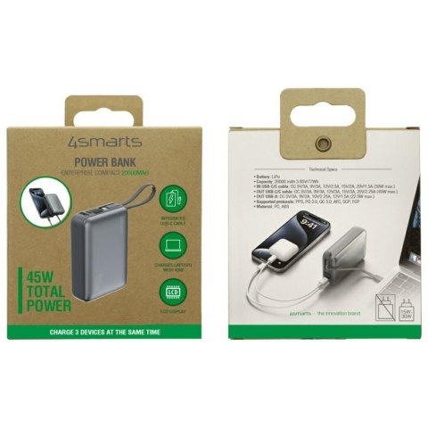 Powerbank Enterprice Compact 20000mAh 45W Szary