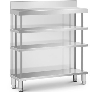 Stół blat barowy roboczy gastronomiczny z rantem 4 półki STAL 100 x 30 x 105 cm Royal Catering